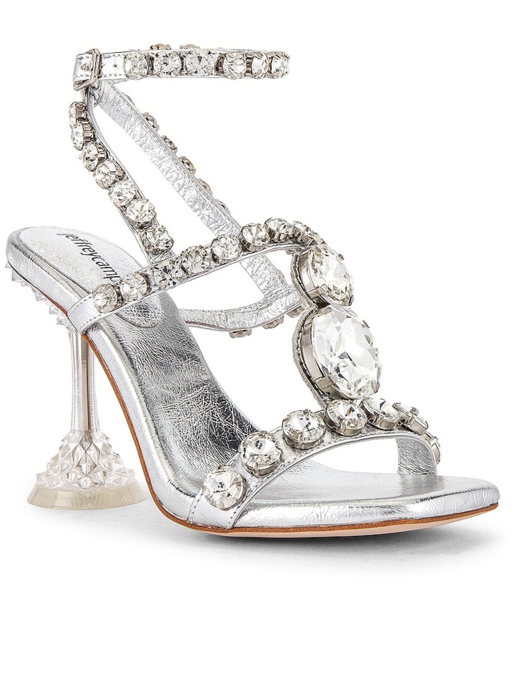 {Jeffrey Campbell} Anasta Crystal Embellished  Silver Heels